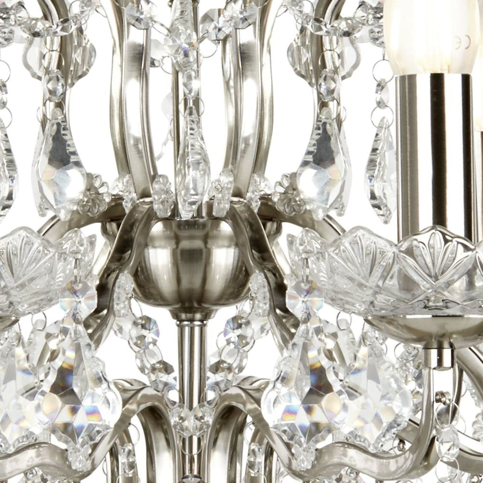 Lampadario Classico Parigi Acciaio Argento Vetro Trasparente 8 Luci E14 in Lampade a sospensione LuceArt - Montecorvino Pugliano, commercioVirtuoso.it