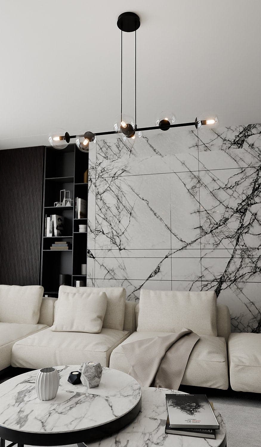 Lampadario Contemporaneo 6 Luci Rossi In Acciaio Nero E Sfere Vetro Trasparente in Lampade a sospensione LuceArt - Montecorvino Pugliano, commercioVirtuoso.it