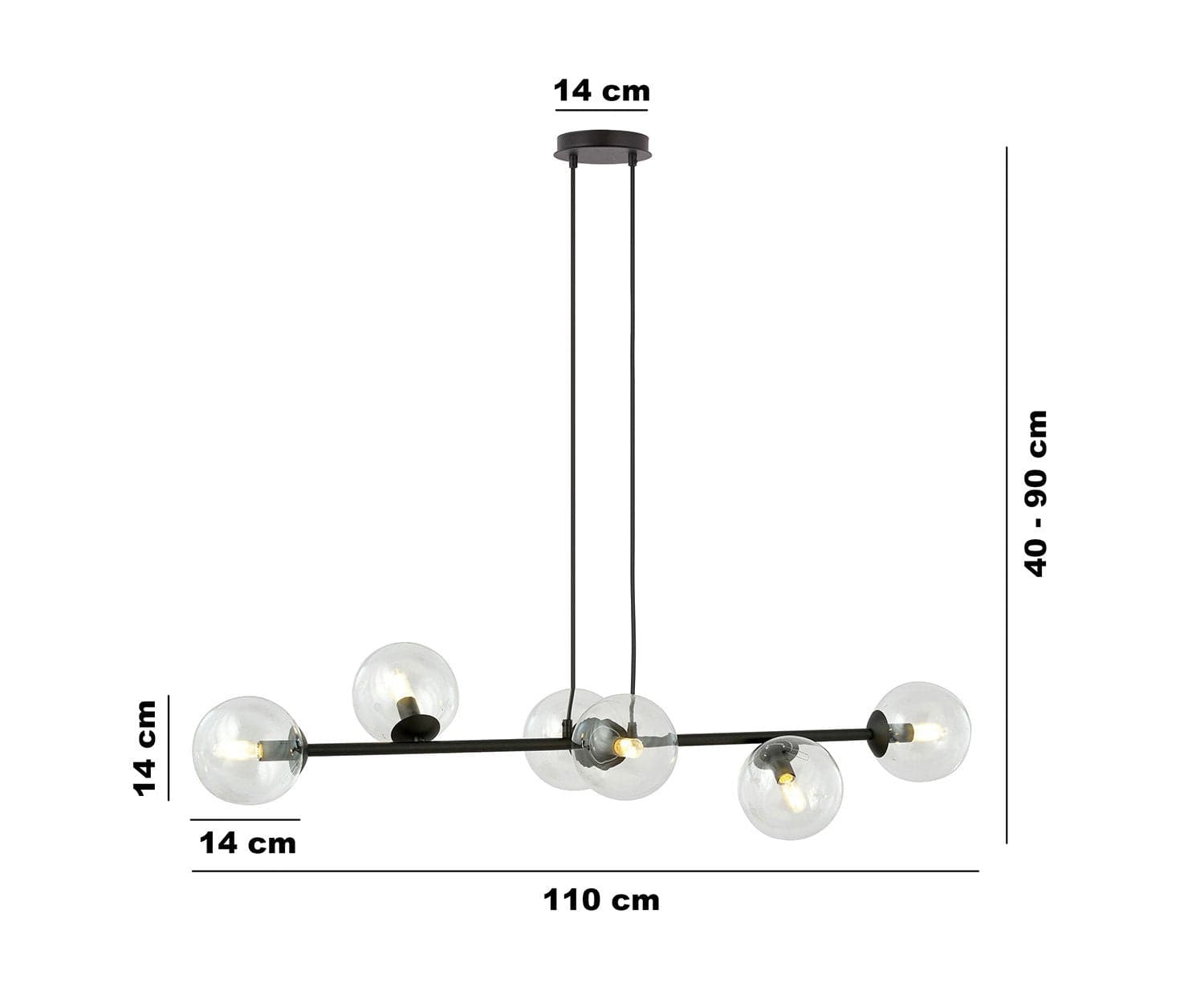 Lampadario Contemporaneo 6 Luci Rossi In Acciaio Nero E Sfere Vetro Trasparente in Lampade a sospensione LuceArt - Montecorvino Pugliano, commercioVirtuoso.it