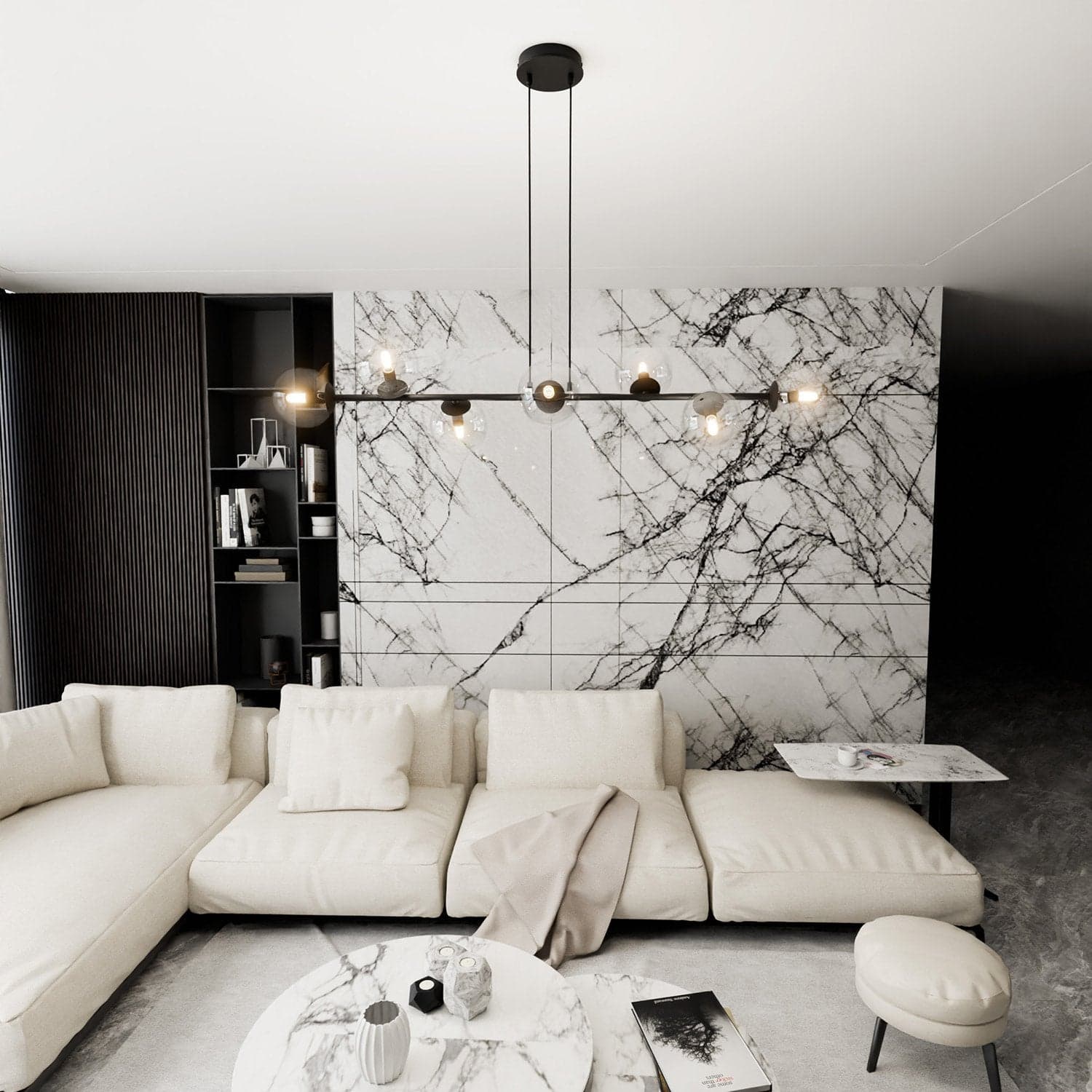 Lampadario Contemporaneo 8 Luci Rossi In Acciaio Nero E Sfere Vetro Trasparente in Lampade a sospensione LuceArt - Montecorvino Pugliano, commercioVirtuoso.it