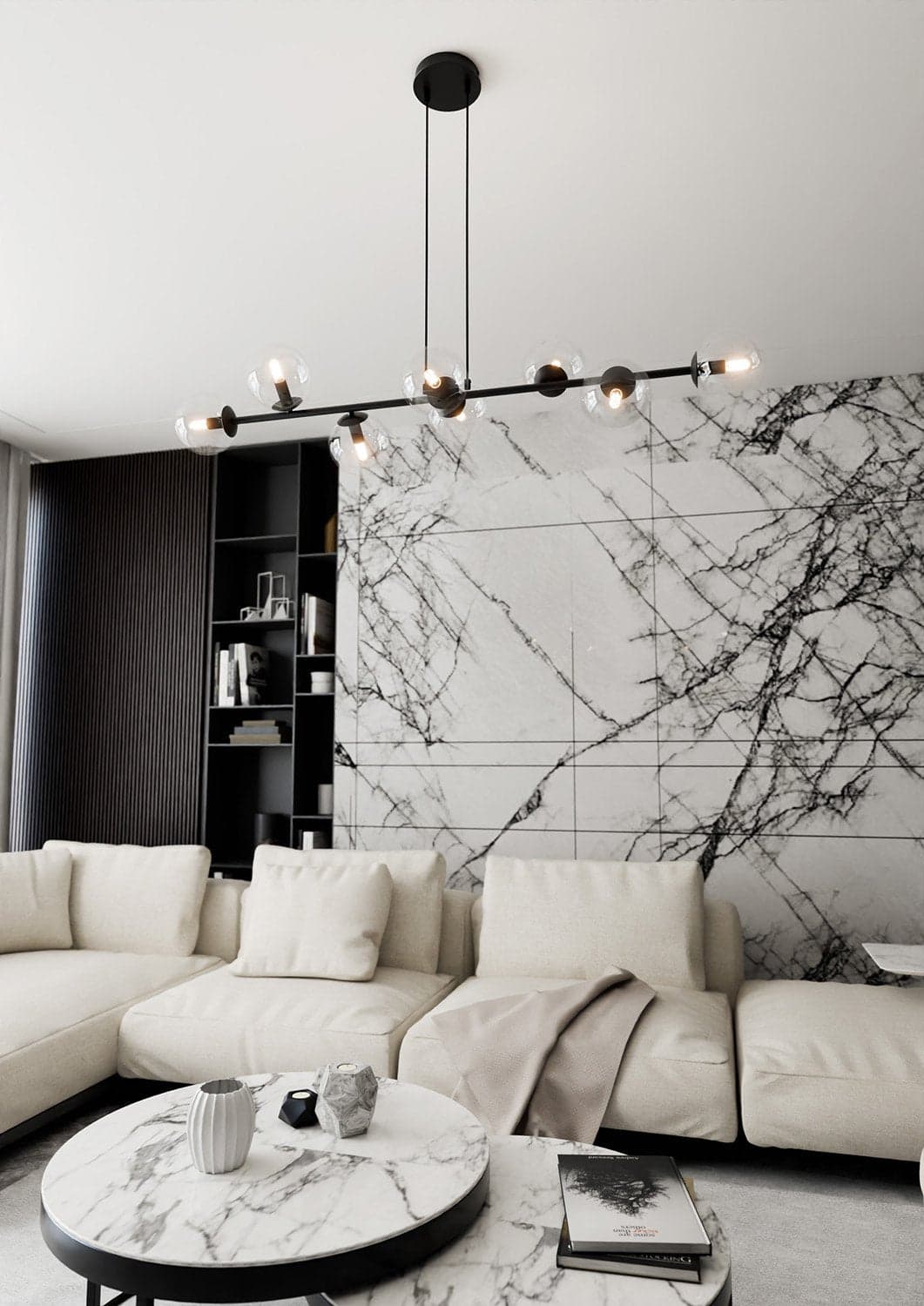 Lampadario Contemporaneo 8 Luci Rossi In Acciaio Nero E Sfere Vetro Trasparente in Lampade a sospensione LuceArt - Montecorvino Pugliano, commercioVirtuoso.it