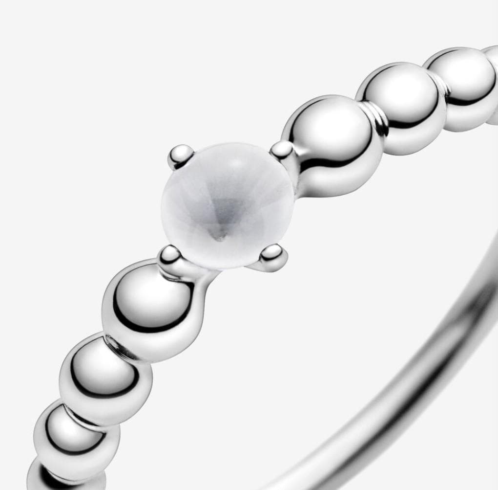 Pandora anello bianco latte decorato con sfere in Anelli Alba Gioielli - Casoria, commercioVirtuoso.it