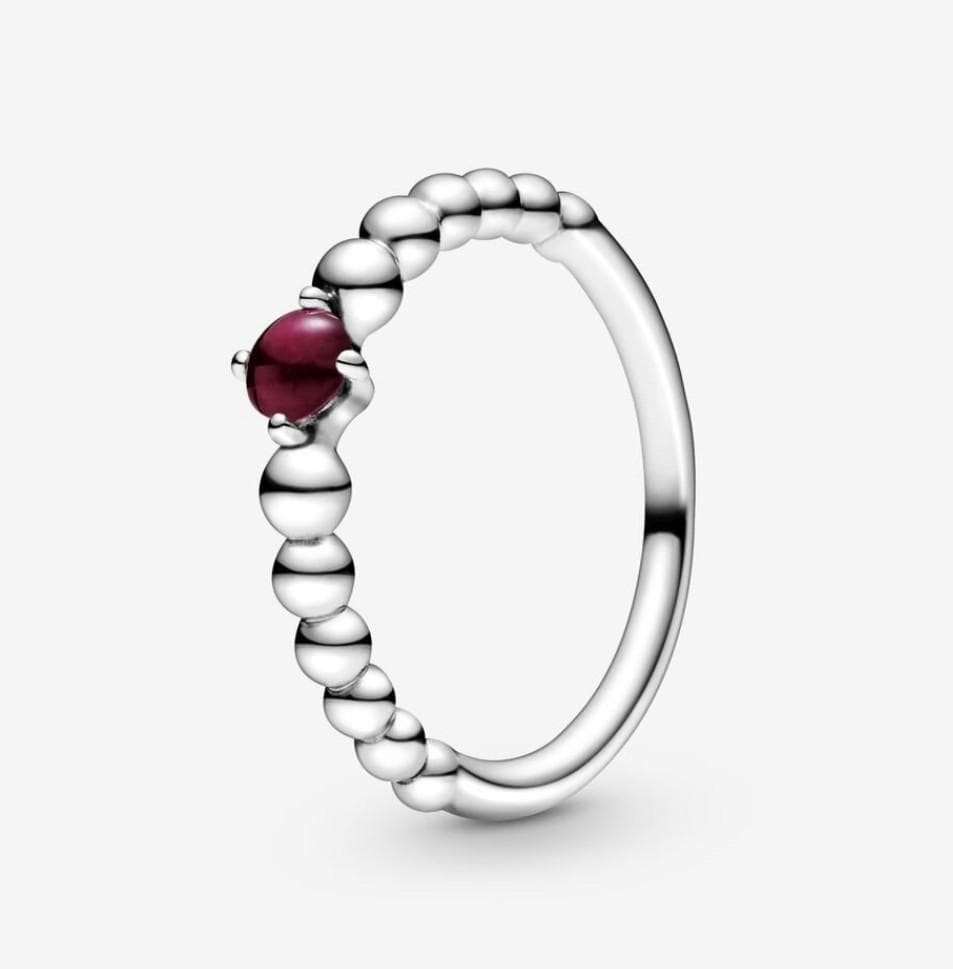 Pandora anello rosso scuro decorato con sfere