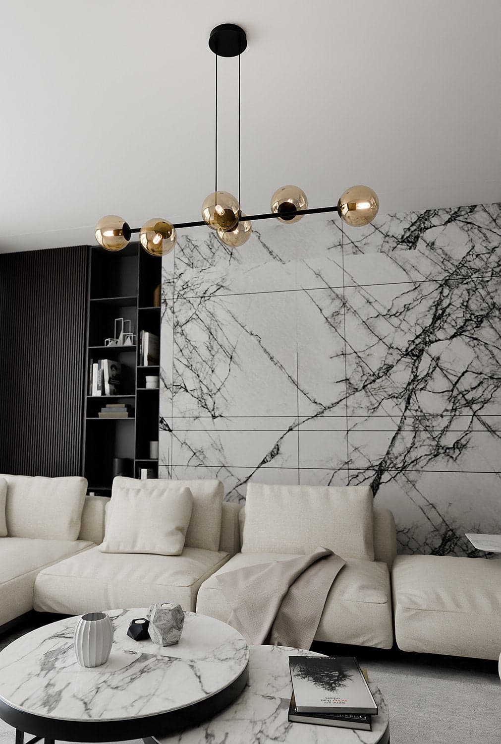 Lampadario Contemporaneo 6 Luci Rossi In Acciaio Nero E Sfere In Vetro Ambra in Lampade a sospensione LuceArt - Montecorvino Pugliano, commercioVirtuoso.it