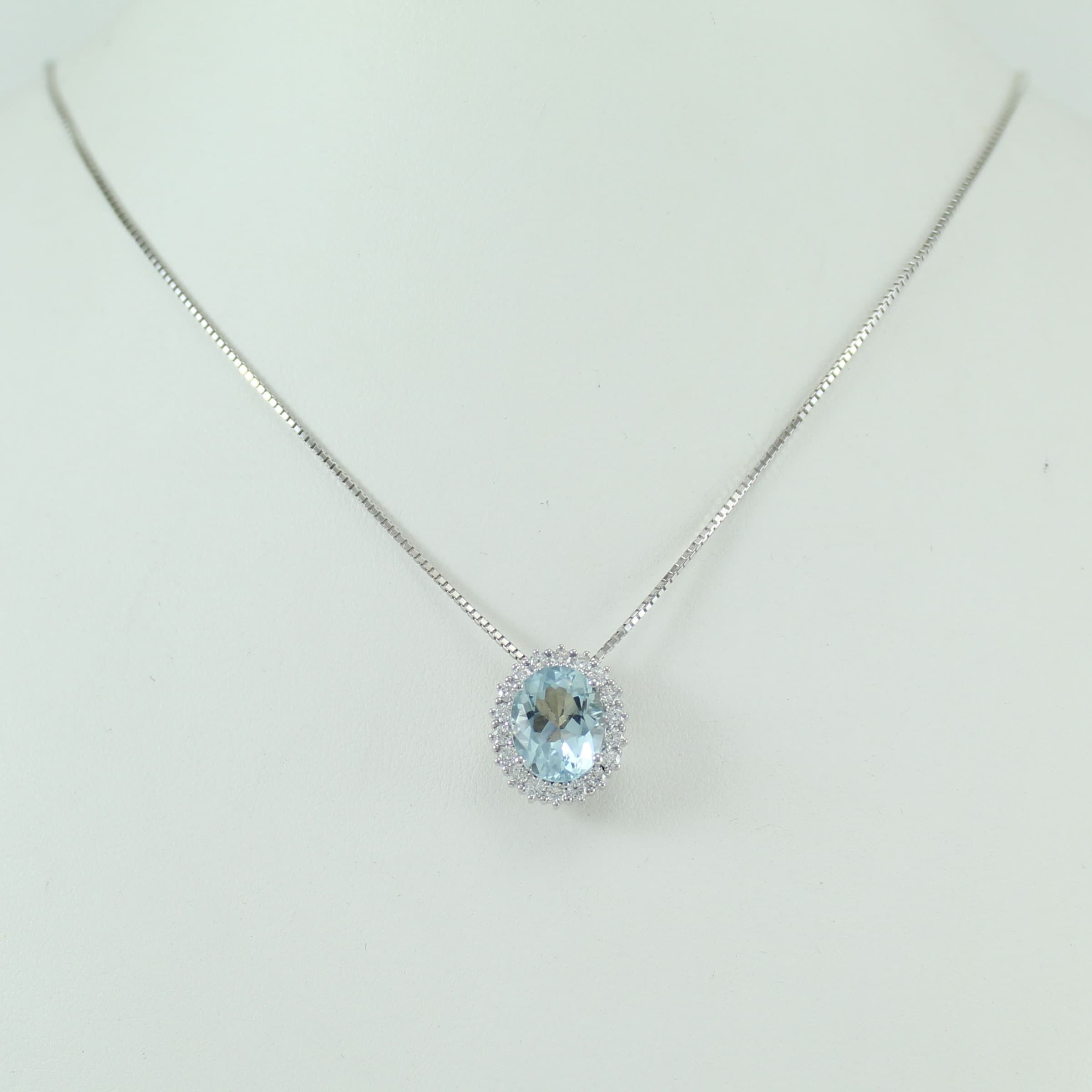 Collana donna oro bianco acquamarina e diamanti Mirco Visconti in Collane Gioielleria Saba - Dolianova, commercioVirtuoso.it