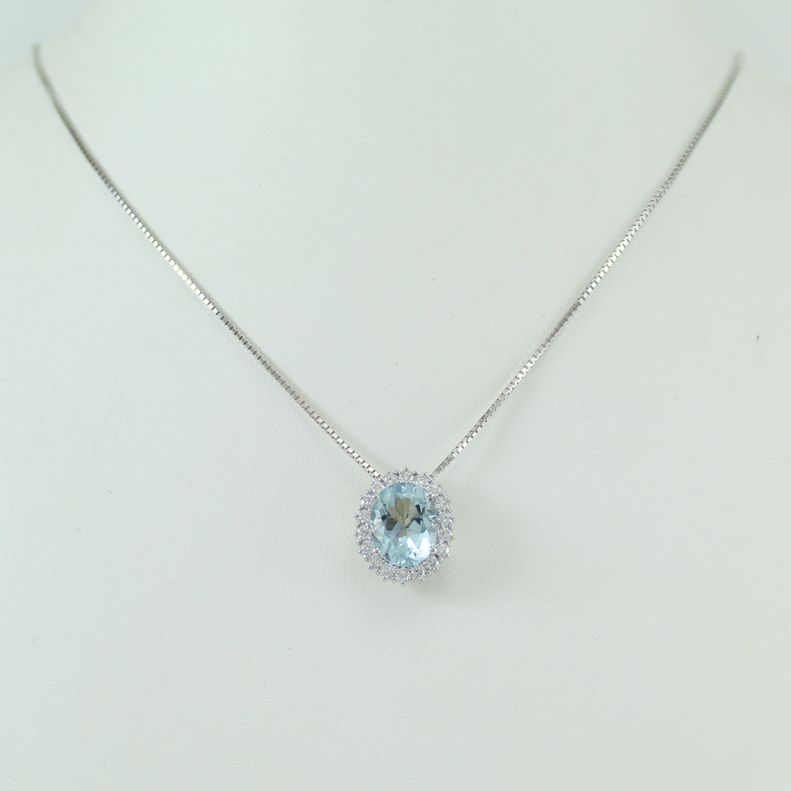 Collana donna oro bianco acquamarina e diamanti Mirco Visconti in Collane Gioielleria Saba - Dolianova, commercioVirtuoso.it