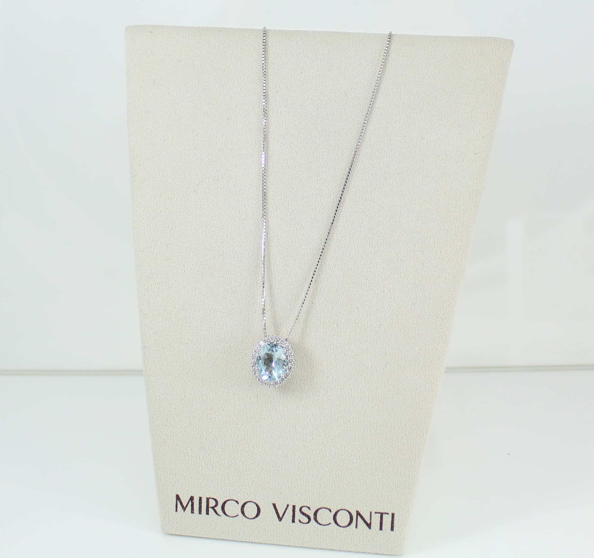 Collana donna oro bianco acquamarina e diamanti Mirco Visconti in Collane Gioielleria Saba - Dolianova, commercioVirtuoso.it