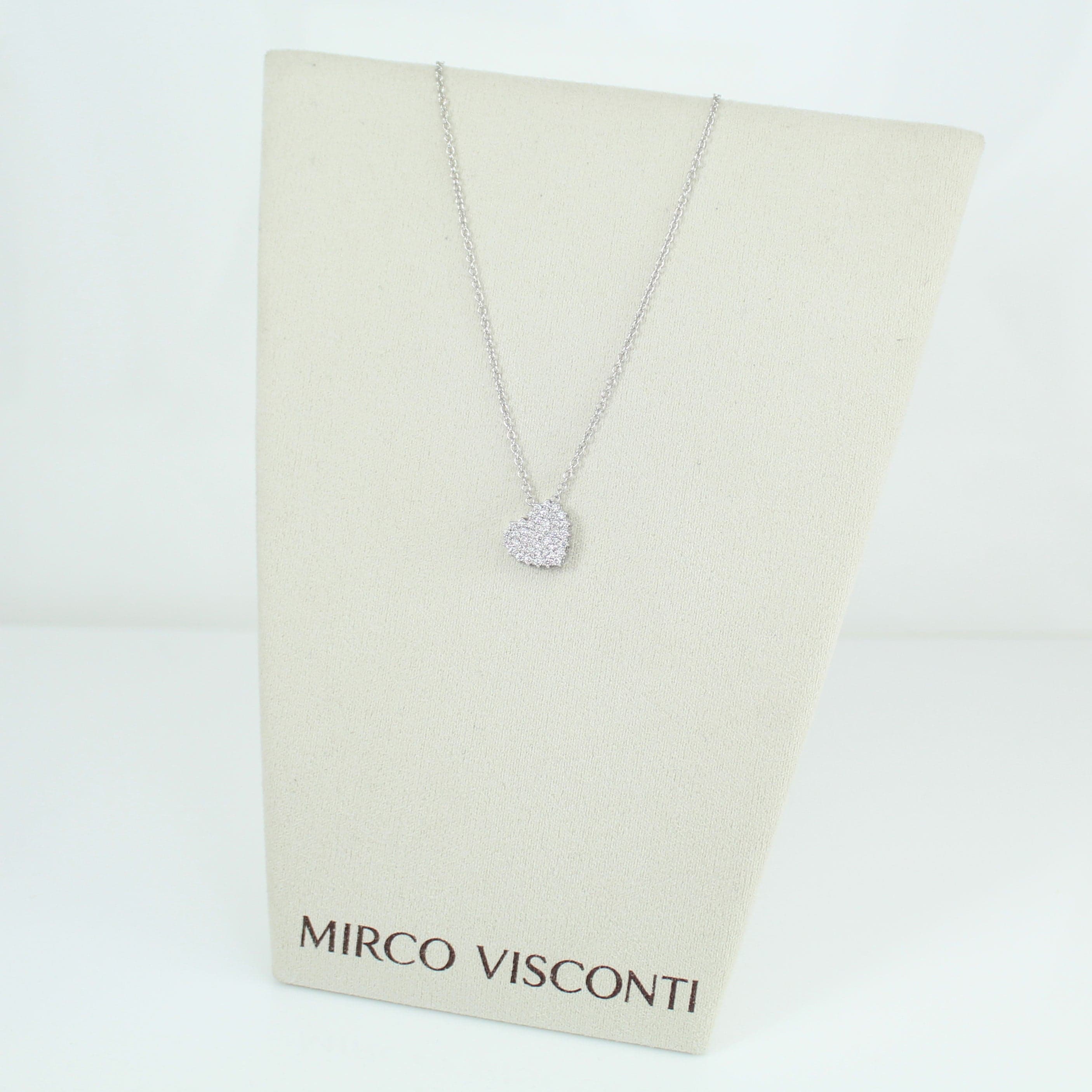 Collana donna Mirco Visconti oro bianco pendente cuore di diamanti in Collane Gioielleria Saba - Dolianova, commercioVirtuoso.it