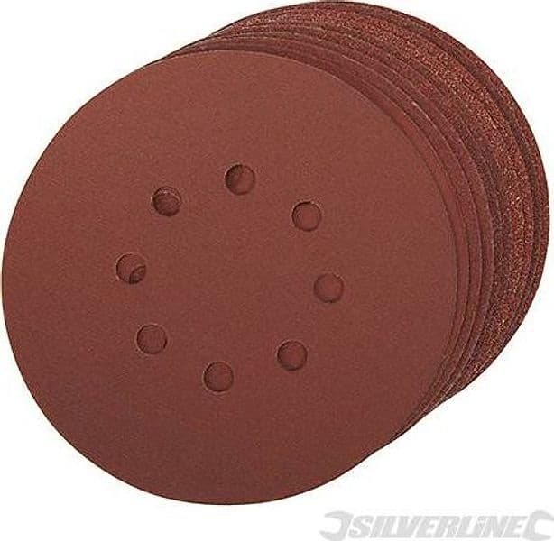 Dischi perforati con fissaggio a strappo da usare con levigatrici rotoorbitali silverline 10 pz - 8