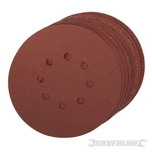 Dischi perforati con fissaggio a strappo da usare con levigatrici rotoorbitali silverline 10 pz - 8