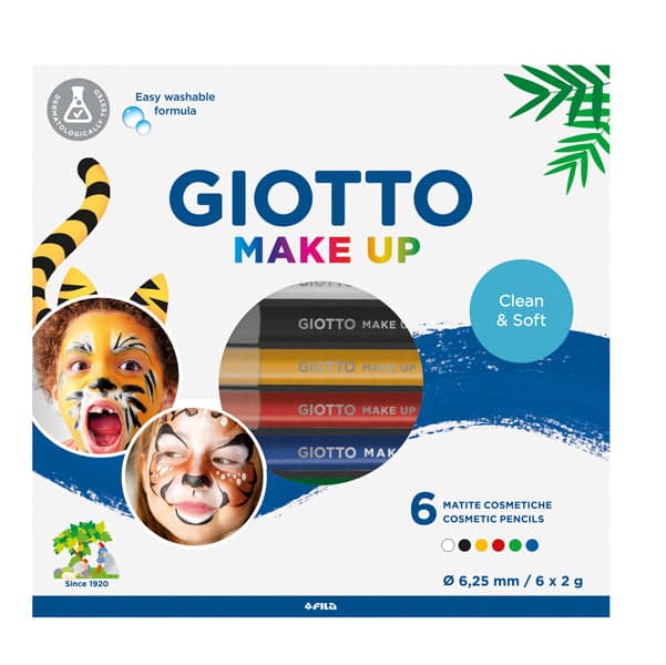 Set 6 Matite Cosmetiche Make Up Colori Classici Mina Da D 6,5Mm Giotto