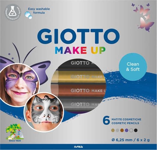 Set 6 matite cosmetiche Make Up colori metal mina da D 6,5mm Giotto