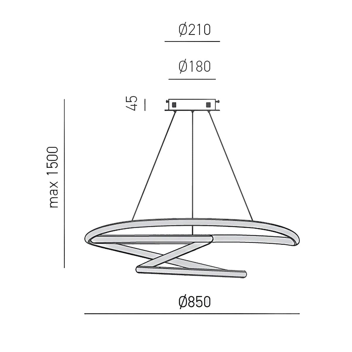 Lampadario led Gea Luce DIVA SS T moderna alluminio sospensione in Lampade a sospensione Lampadari Bartalini - Colle di Val d’Elsa, commercioVirtuoso.it
