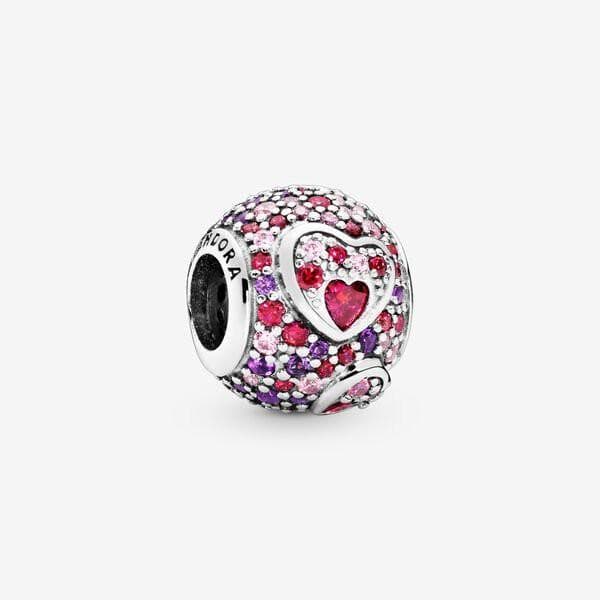 Pandora Charm Cuori asimmetrici con pavé in Bead Charm Alba Gioielli - Casoria, commercioVirtuoso.it