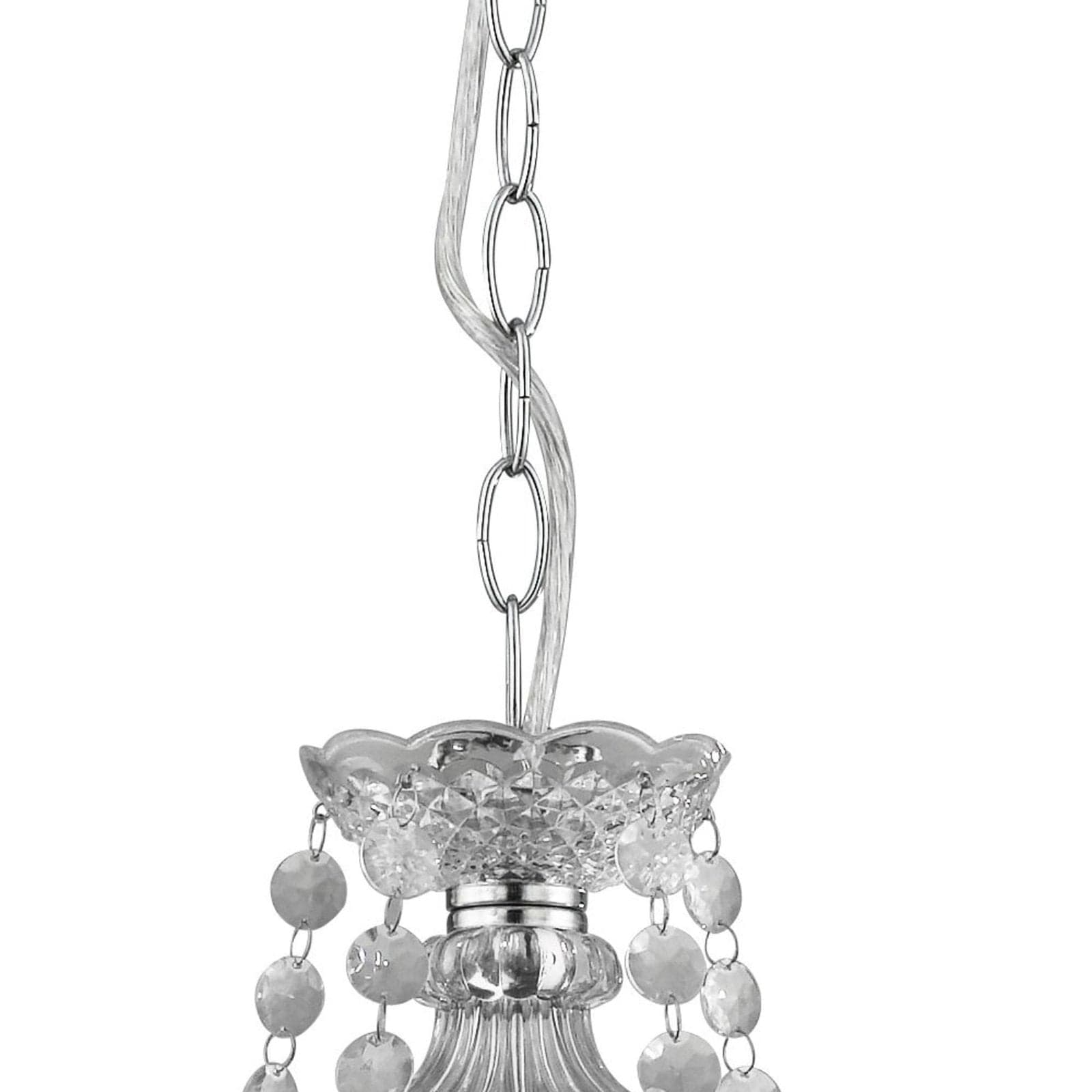 Lampadario Classico Mariateresa Vetro Trasparente Policarbonato Cromo 5 Luci E14 in Lampade a sospensione LuceArt - Montecorvino Pugliano, commercioVirtuoso.it