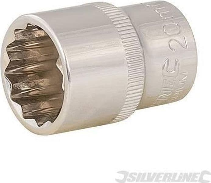 Inserto Metrico Bi-Esagonale, Chiave a Bussola 1/2" in Acciaio Silverline – 17mm