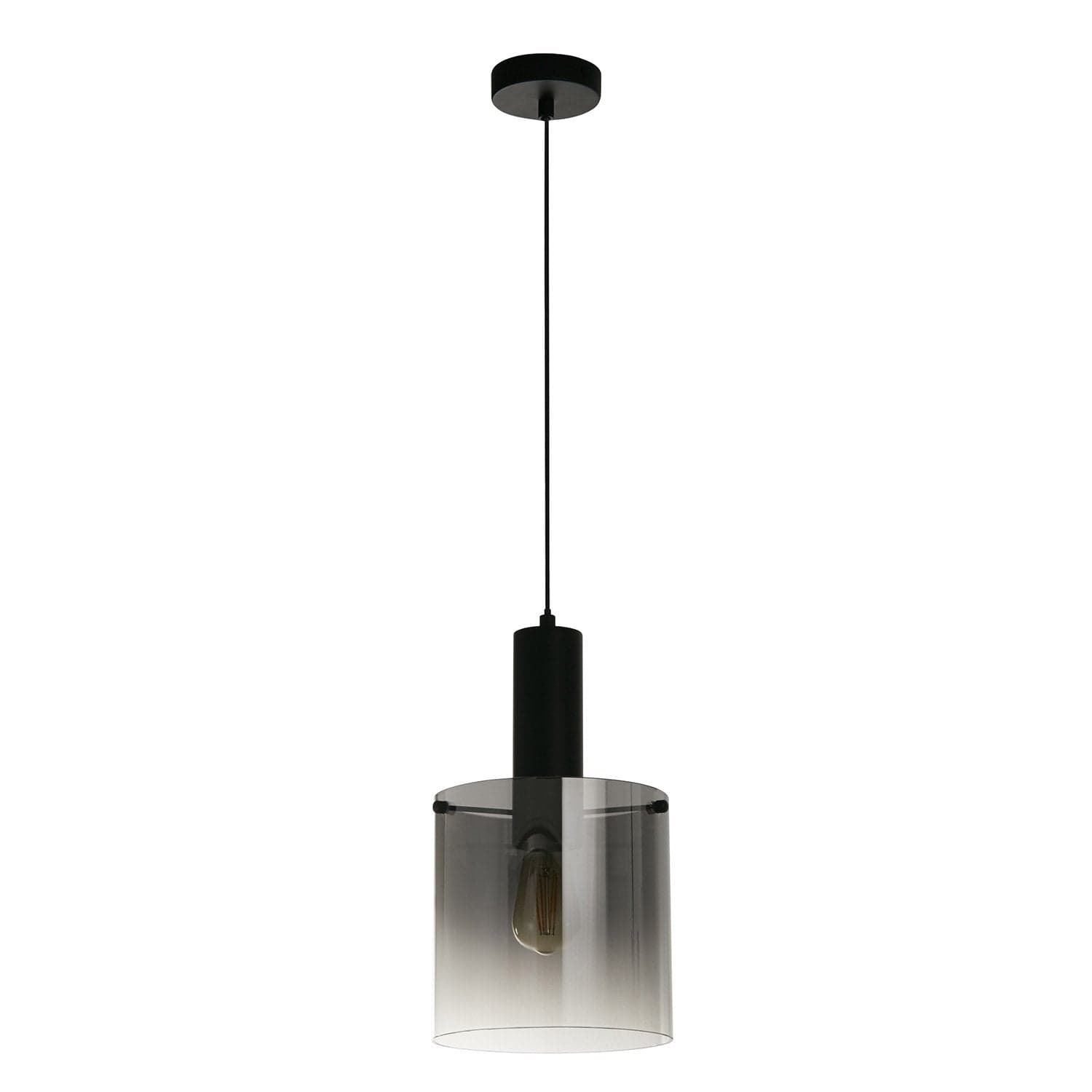 Sospensione Contemporanea Svezia Acciaio Nero Vetro 1 Luce E27 in Lampade a sospensione LuceArt - Montecorvino Pugliano, commercioVirtuoso.it