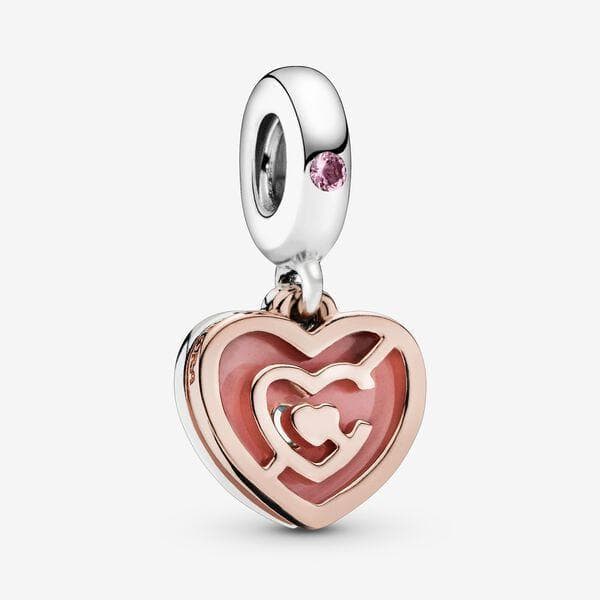 Pandora Charm pendente Labirinto di cuori rosa