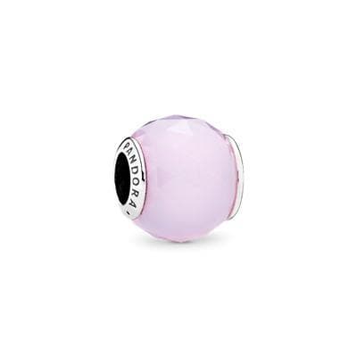 Pandora Charm sfaccettati geometrici rosa opalescente