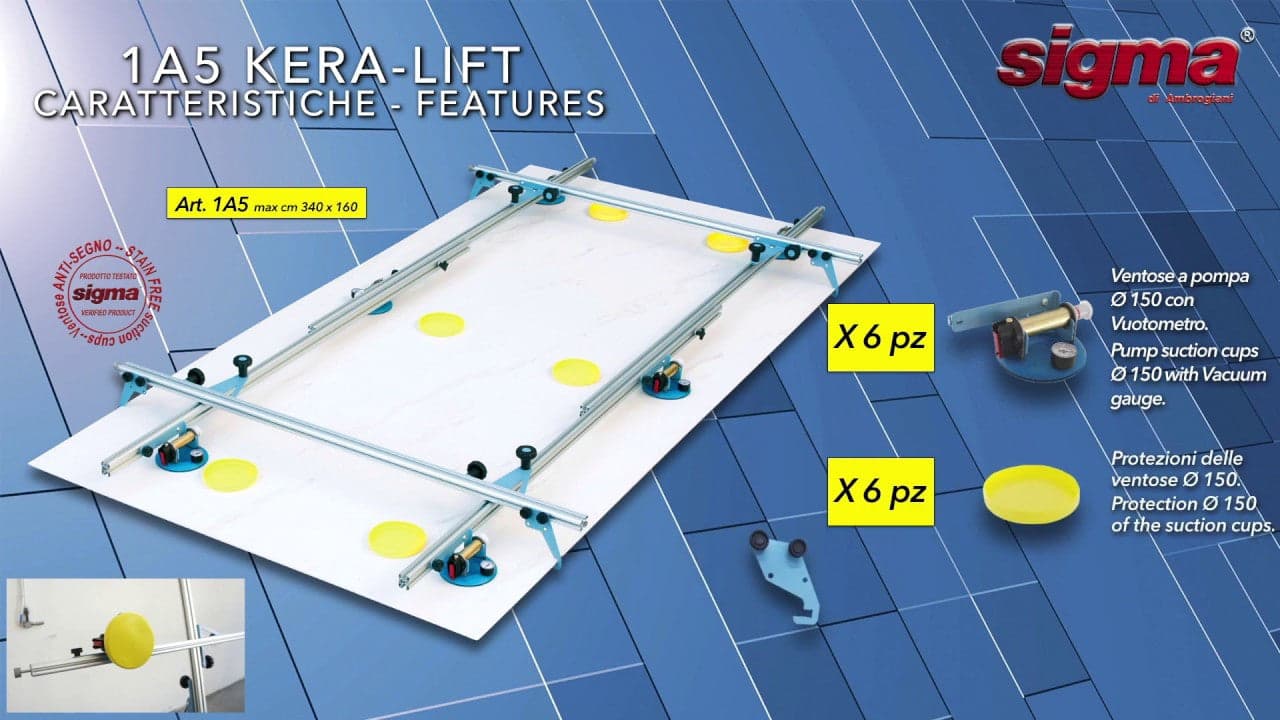 KERA-LIFT CM. 340X160 6+2 ventose + 4 sicure anticaduta 'SIGMA' in prodotto Busolin - Venezia, commercioVirtuoso.it