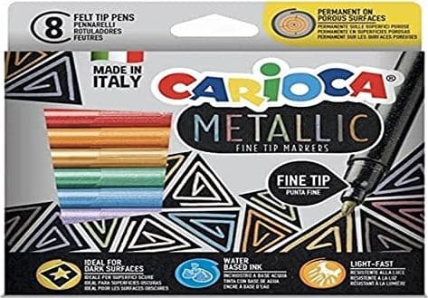 Carioca, Pennarelli Metallic punta Fine, 8 pz