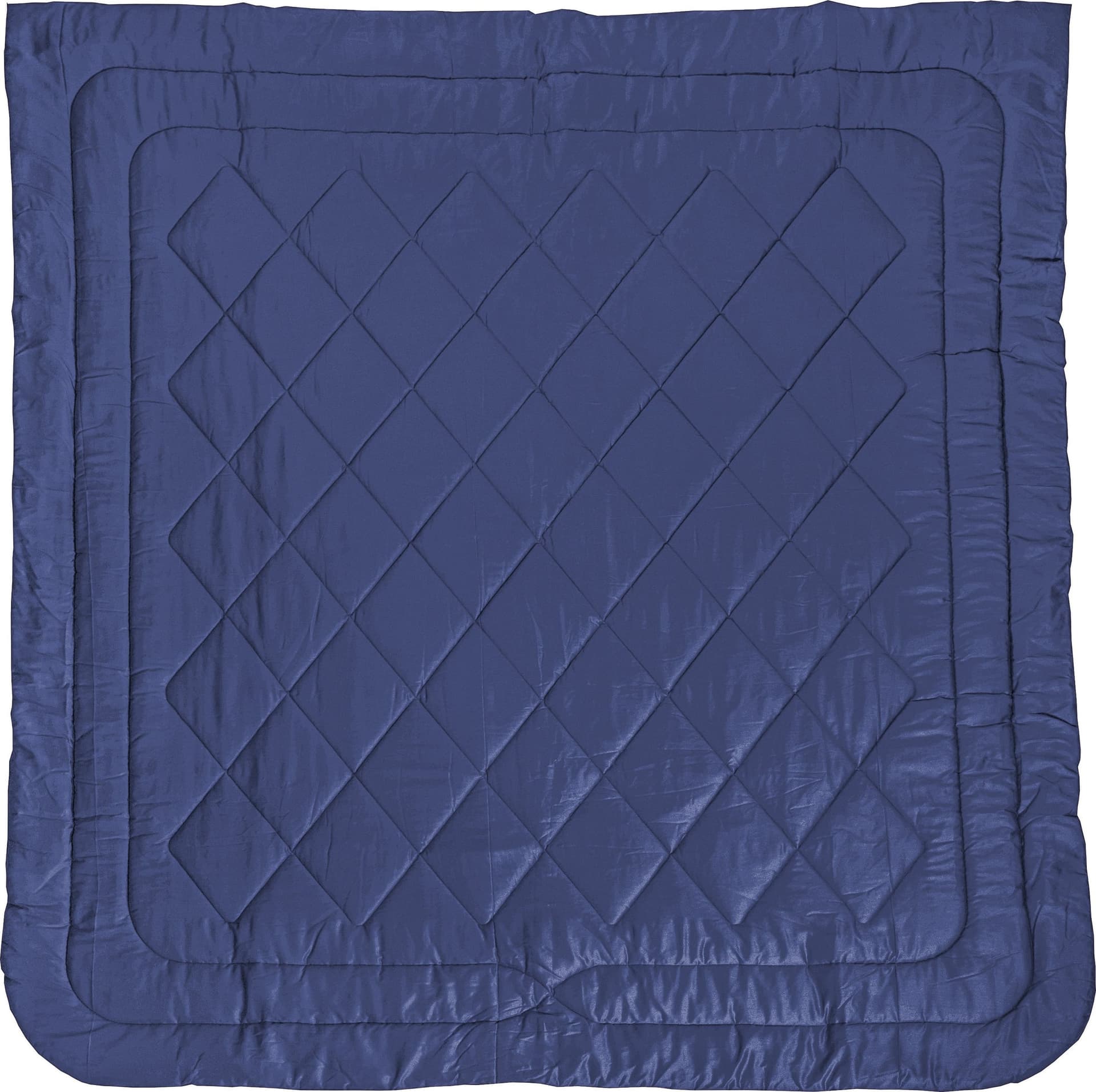Trapunta matrimoniale Invernale bifaccia-double face in raso di puro cotone Made in Italy Beige/Blu Avio - Vanita di raso