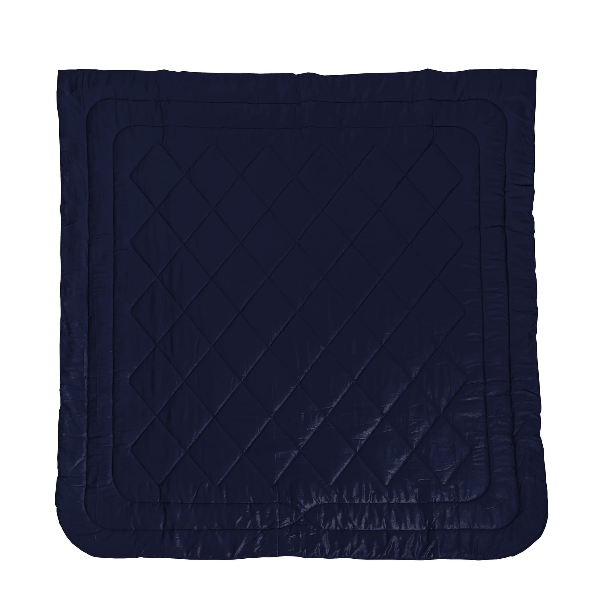 Trapunta matrimoniale Invernale bifaccia-double face in raso di puro cotone Made in Italy Beige/Blu Notte - Vanita di raso