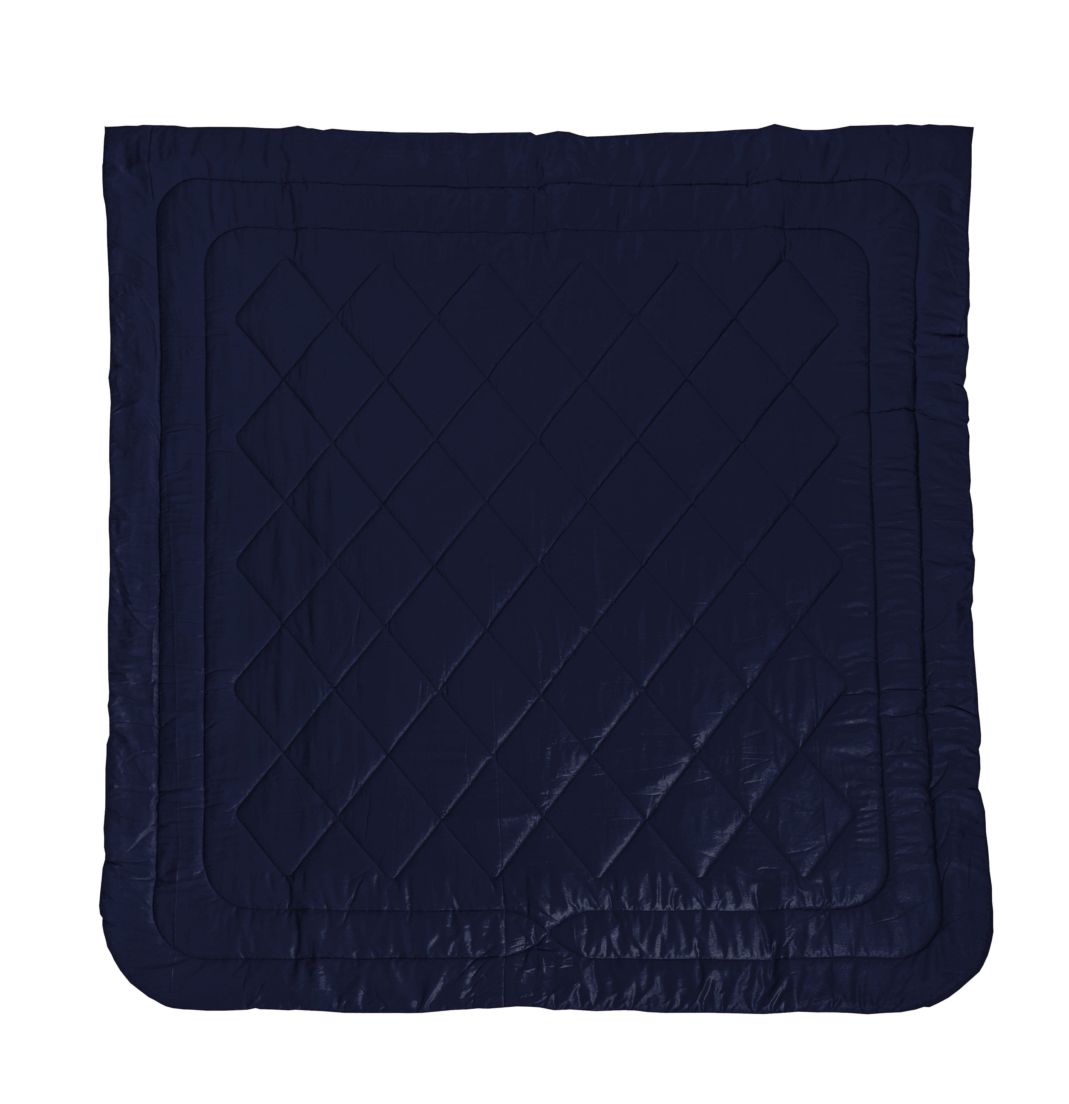 Trapunta matrimoniale Invernale bifaccia-double face in raso di puro cotone Made in Italy Beige/Blu Notte - Vanita di raso