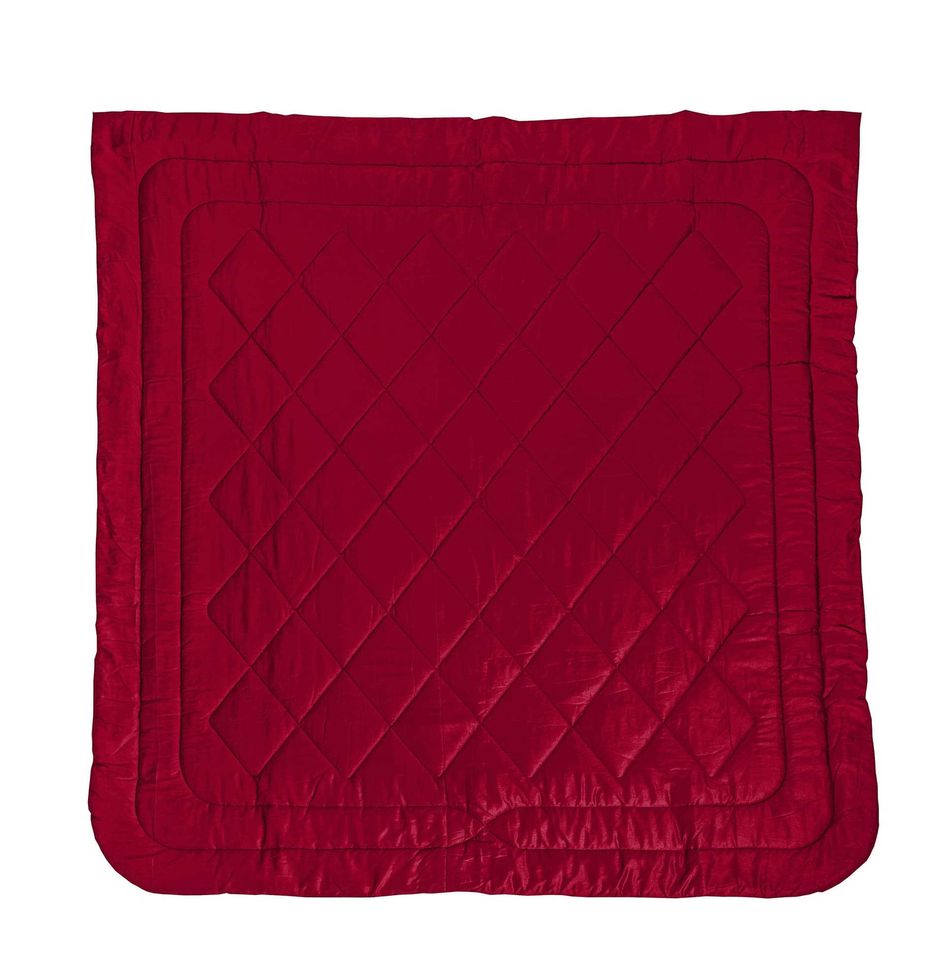Trapunta matrimoniale Invernale bifaccia-double face in raso di puro cotone Made in Italy Beige/Bordeaux - Vanita di raso