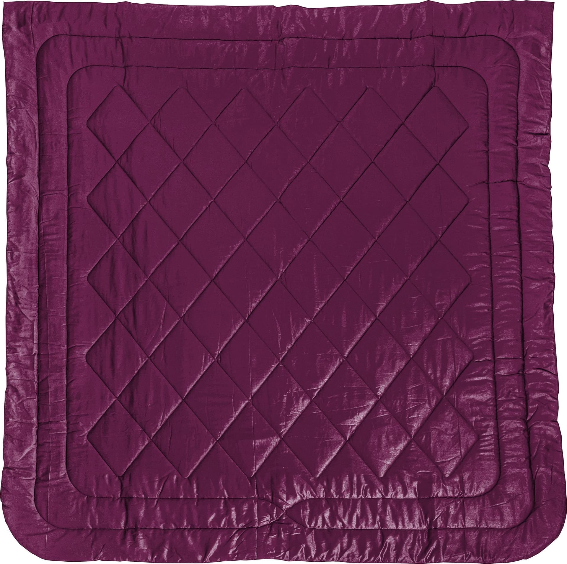 Trapunta matrimoniale Invernale bifaccia-double face in raso di puro cotone Made in Italy Beige/Violaceo - Vanita di raso