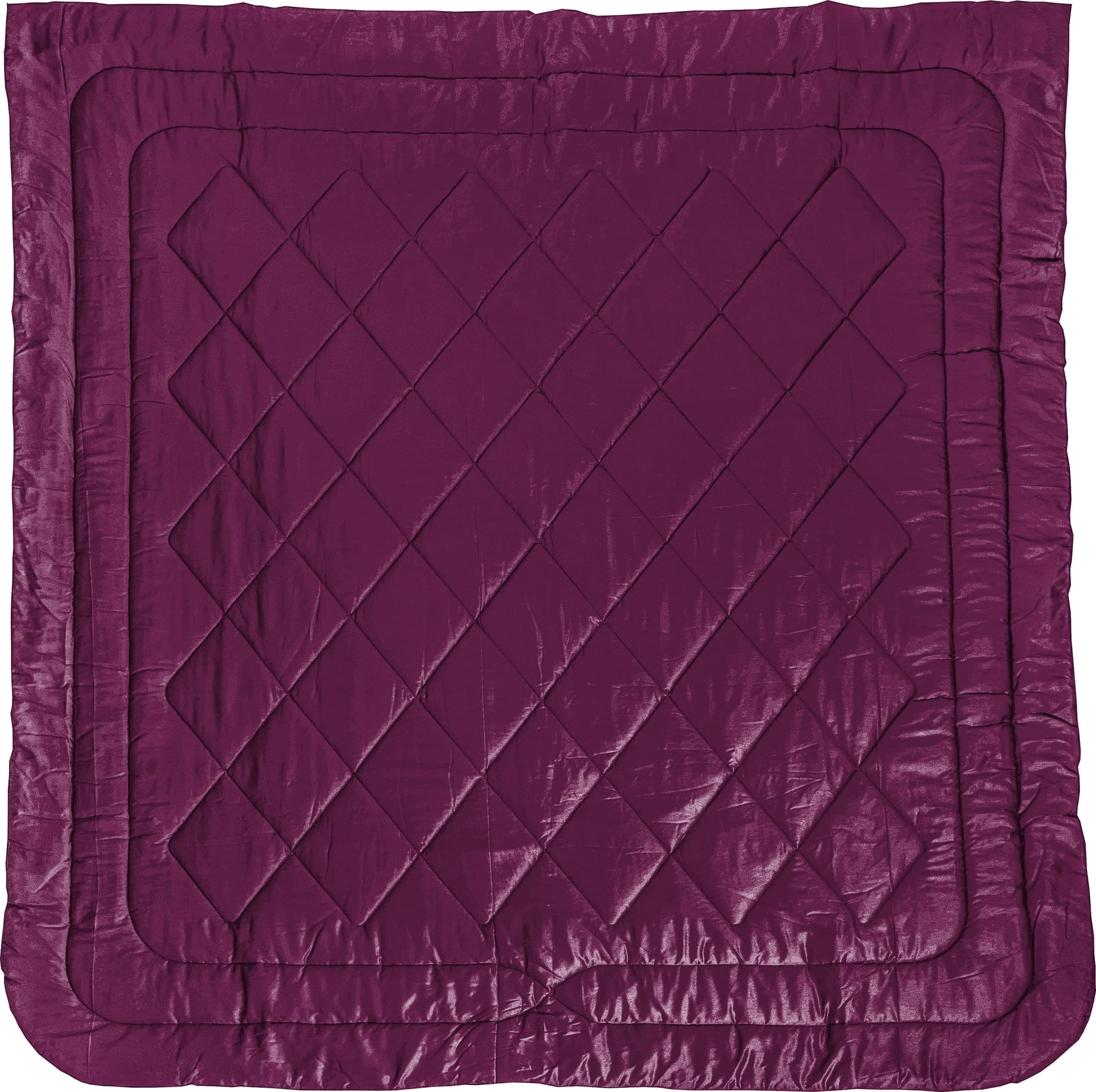 Trapunta matrimoniale Invernale bifaccia-double face in raso di puro cotone Made in Italy Beige/Violaceo - Vanita di raso