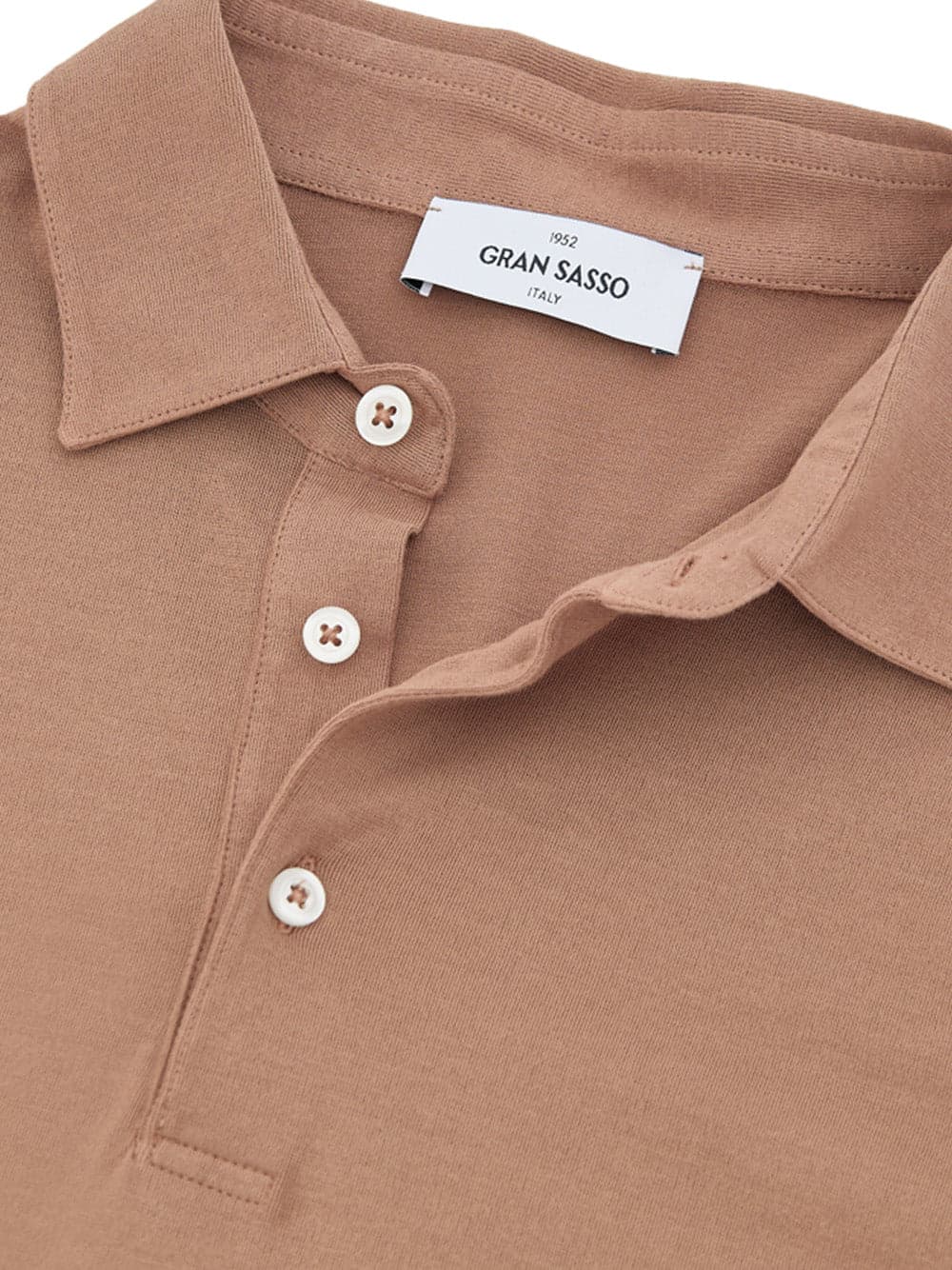 Gran Sasso Polo in Cotone Color Fango da uomo in Polo Drestige - Casamassima, commercioVirtuoso.it