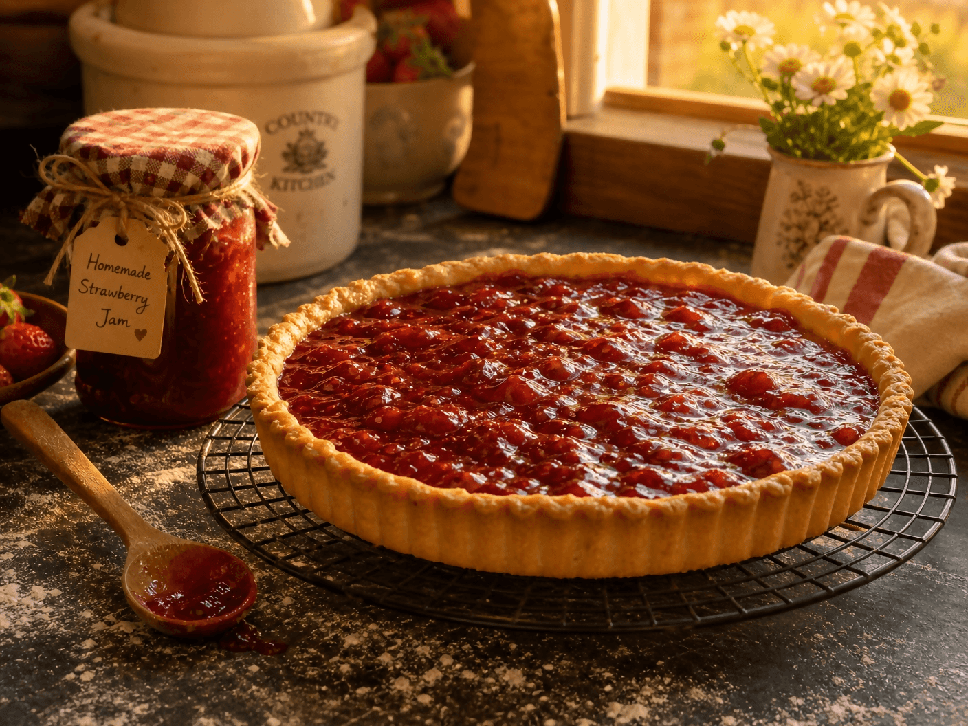 Crostata arigianale con marmellata di fragola in Dolci da tostare LiSicily dolci per passione - Alassio, commercioVirtuoso.it