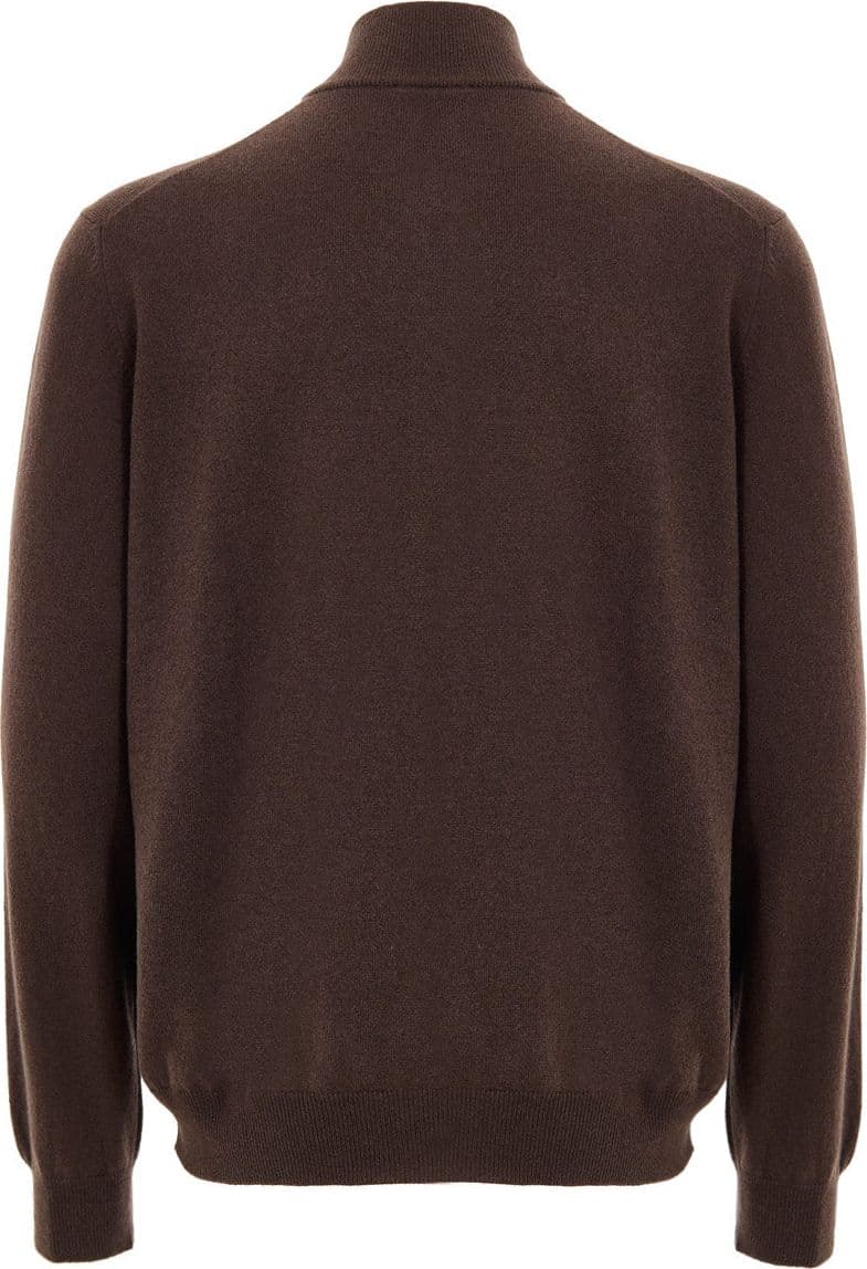 Gran Sasso Maglione Cardigan in Lana Marrone con Zip da uomo in Cardigan Drestige - Casamassima, commercioVirtuoso.it