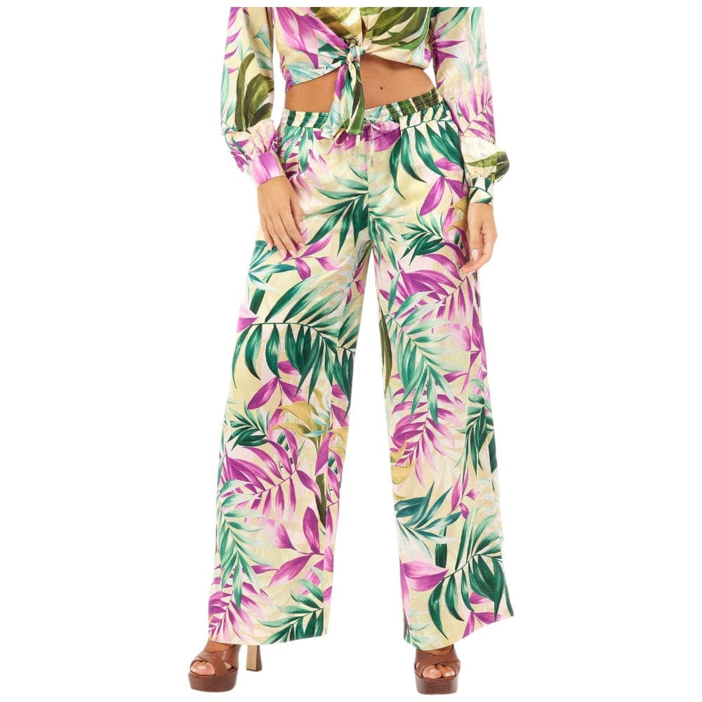 Guess pantalone jogger wide leg tropical Ines W5GB11 WH9C2 P8FY