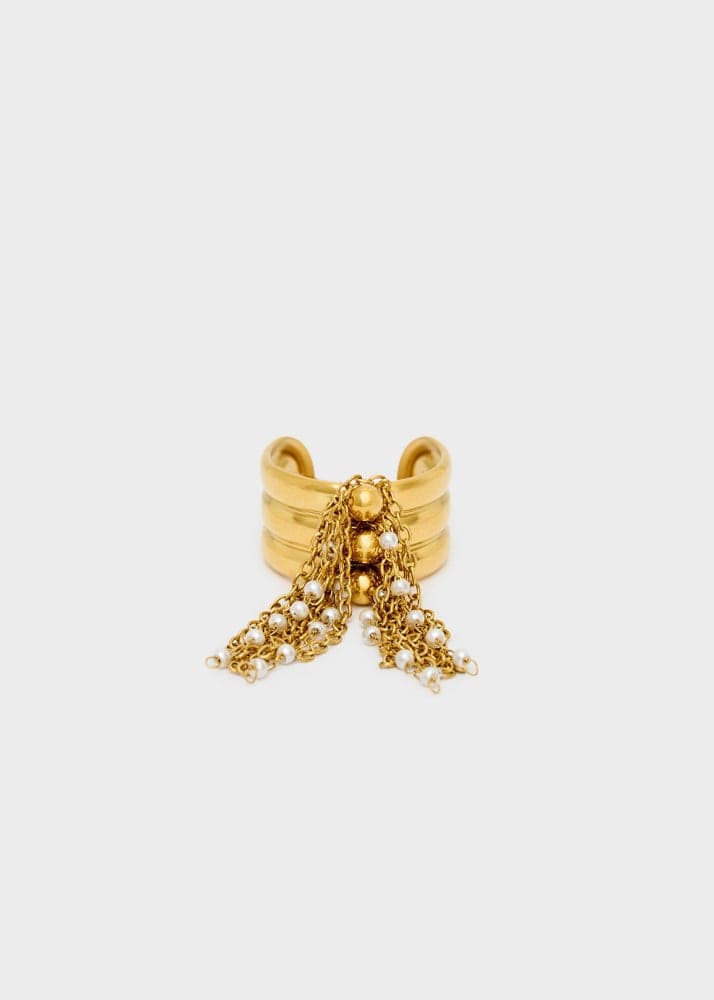 Anello double con frange e perle oro in Cinture Kanal 32 - Santa Maria di Licodia, commercioVirtuoso.it