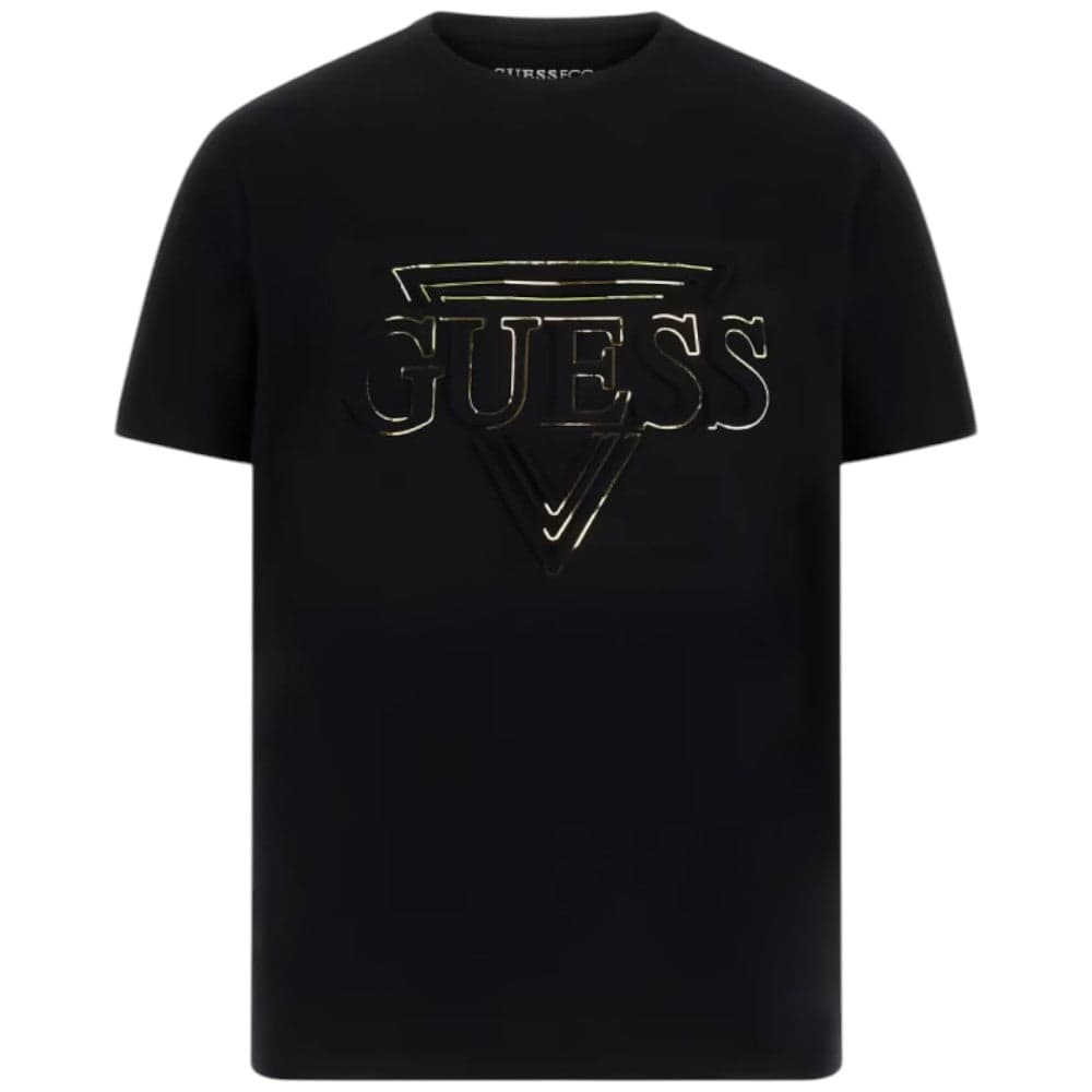 Guess t-shirt nera logo Tringle Embossed M5RI62 K9RM1 JBLK