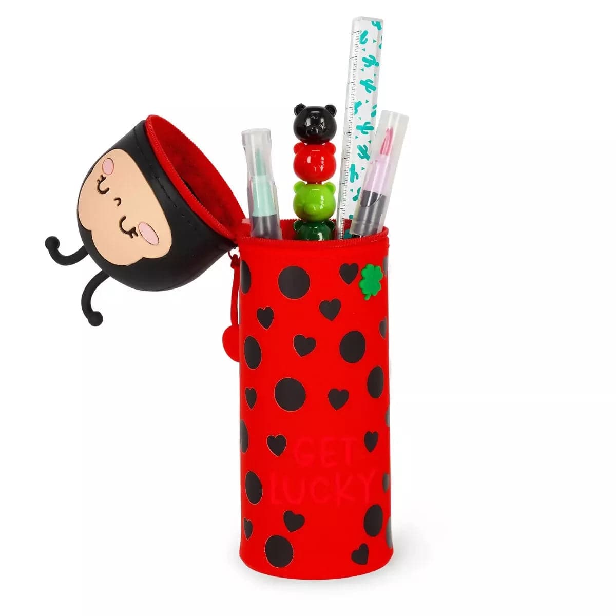 Astuccio 2-in-1 in Silicone Ladybug "Get Lucky in Storia Cartoleria Deja Vu - Crotone, commercioVirtuoso.it