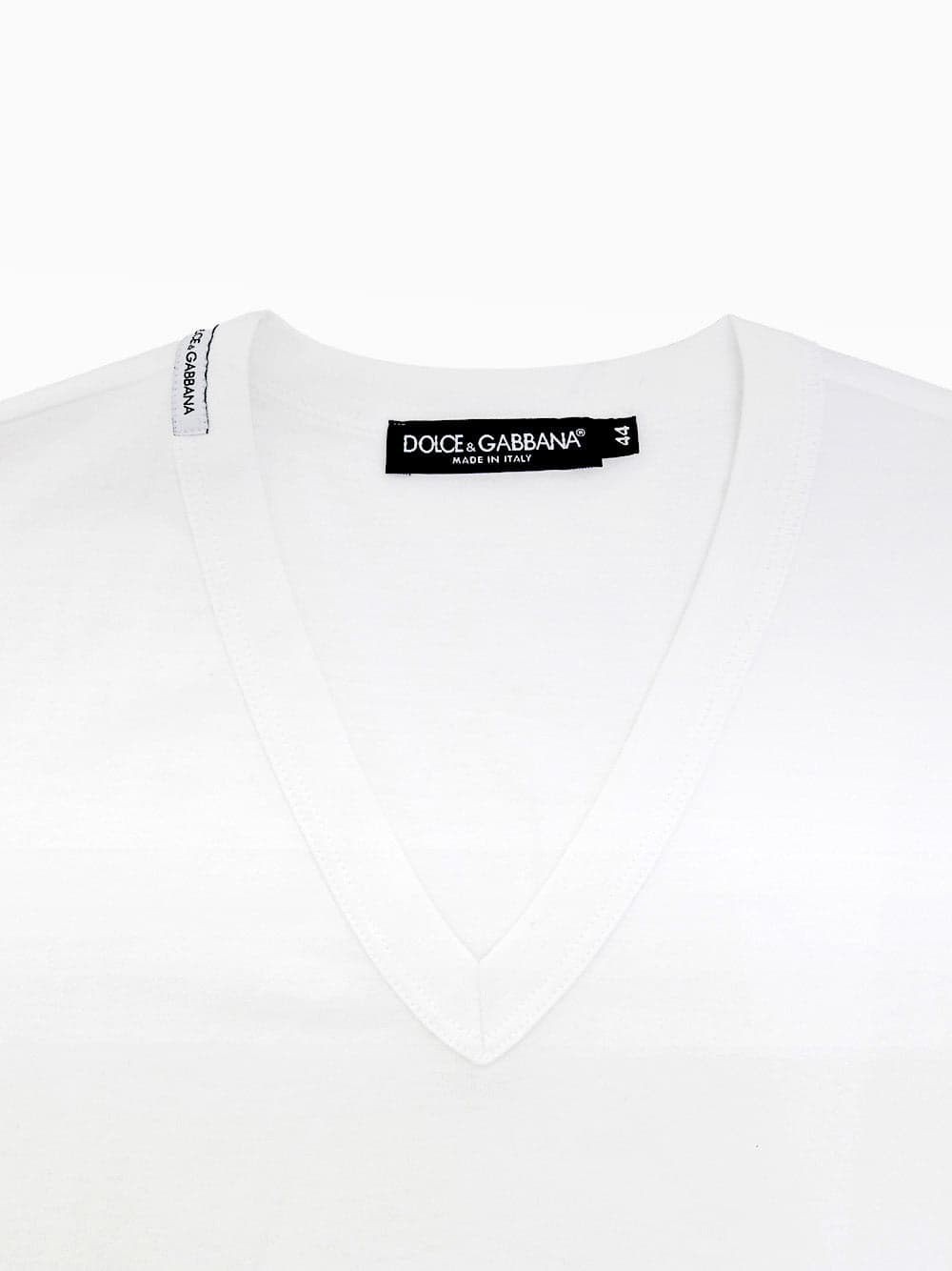 Dolce &amp; Gabbana T-shirt Scollo a V in Cotone Bianco da uomo in T-shirt Drestige - Casamassima, commercioVirtuoso.it