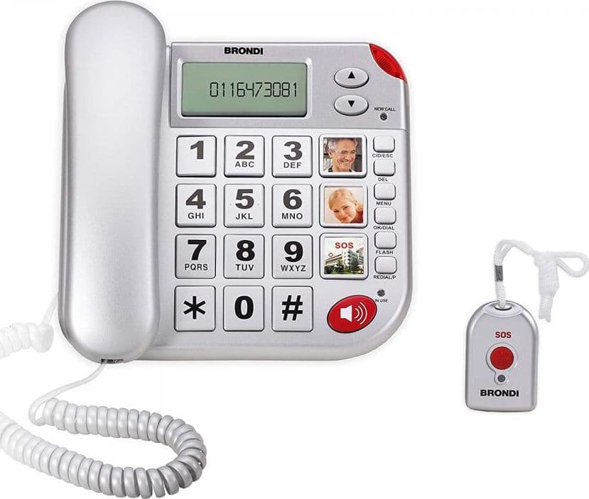 telefono con telecomando per chiamate di soccorso compatibile con apparecchi acustici - 2