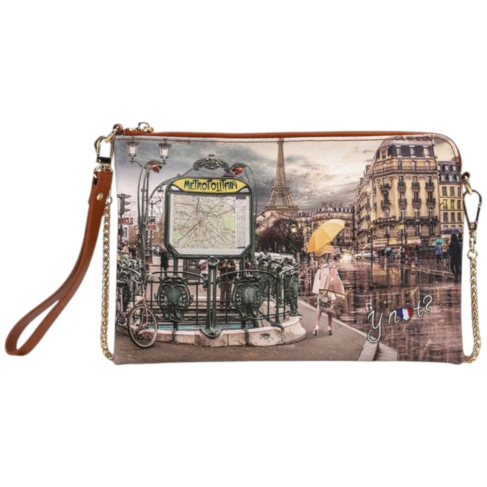 YNot borsa tracolla clutch stampa Metro Paris YES303F4