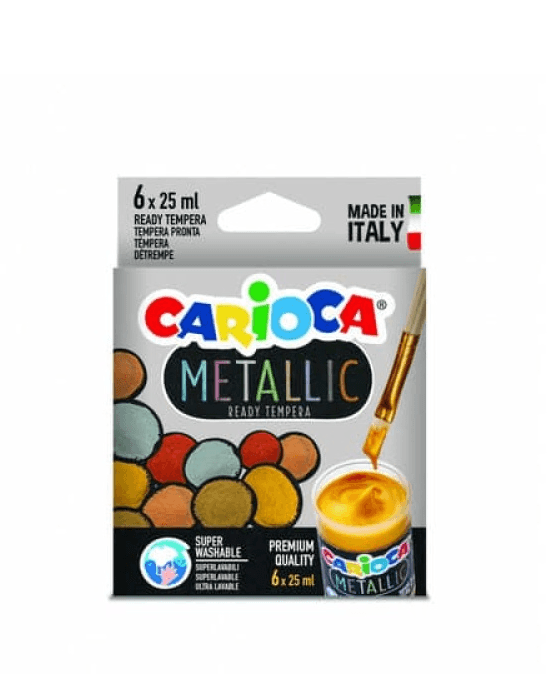 Carioca, Tempera metallic Superlavabile, 6 pz in Colori a tempera Cartospedia - Napoli, commercioVirtuoso.it