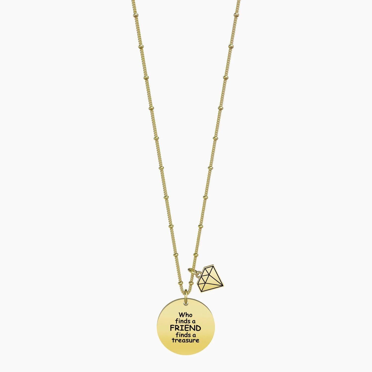 KIDULT COLLANA - WHO FINDS A FRIEND FINDS A TREASURE in Collane Alba Gioielli - Casoria, commercioVirtuoso.it