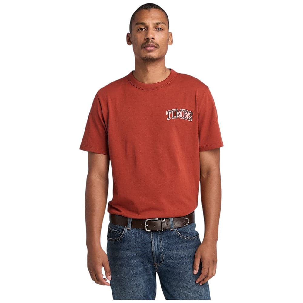 Timberland t-shirt rosso magma con stampa Henna TB0A6GP3EOD