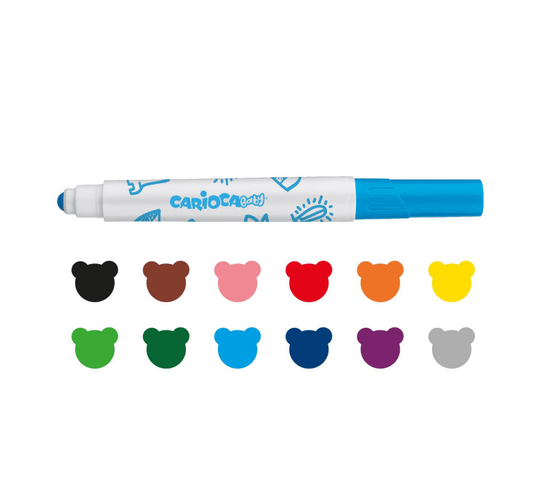 Carioca Baby - Valorous Marker Baby - Scatola di 12 Pennarelli per bambini a partire dai 24 mesi in Matite colorate Cartospedia - Napoli, commercioVirtuoso.it