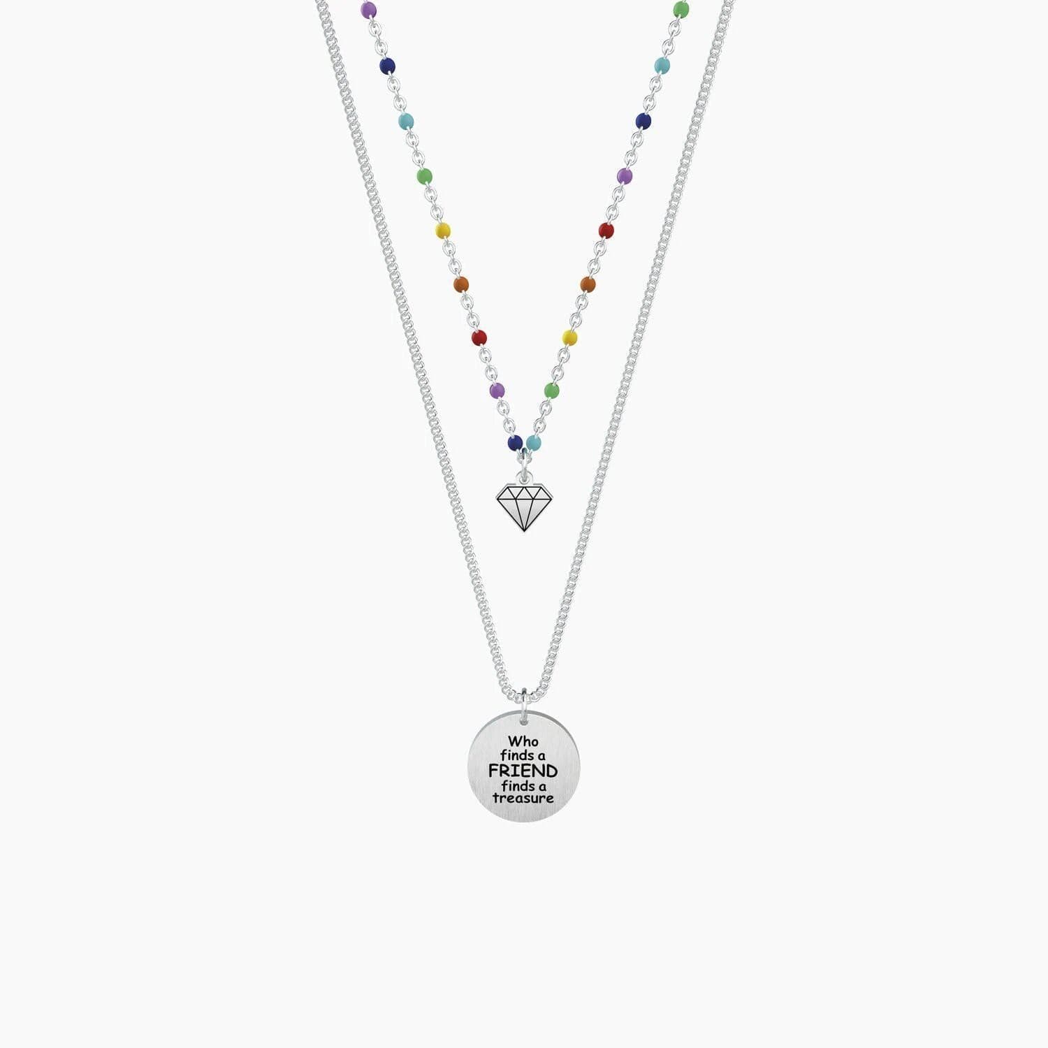KIDULT COLLANA - WHO FINDS A FRIEND FINDS A TREASURE in Collane Alba Gioielli - Casoria, commercioVirtuoso.it