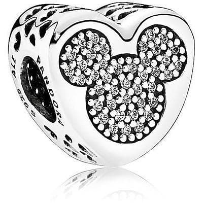 PANDORA -  Charm Il Vero Amore Di Mickey Mouse E Minnie A Forma Di Cuore