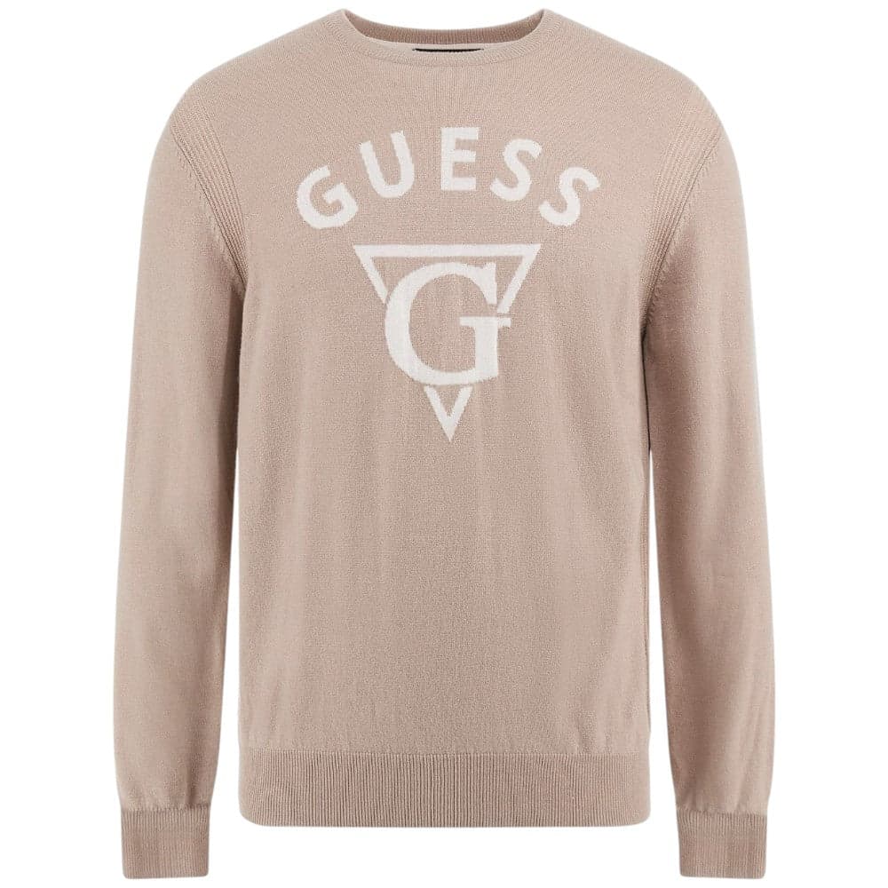 Guess pullover beige logo jacquard Edgar M4BR06 Z3H82 G1DH Maglieria Guess