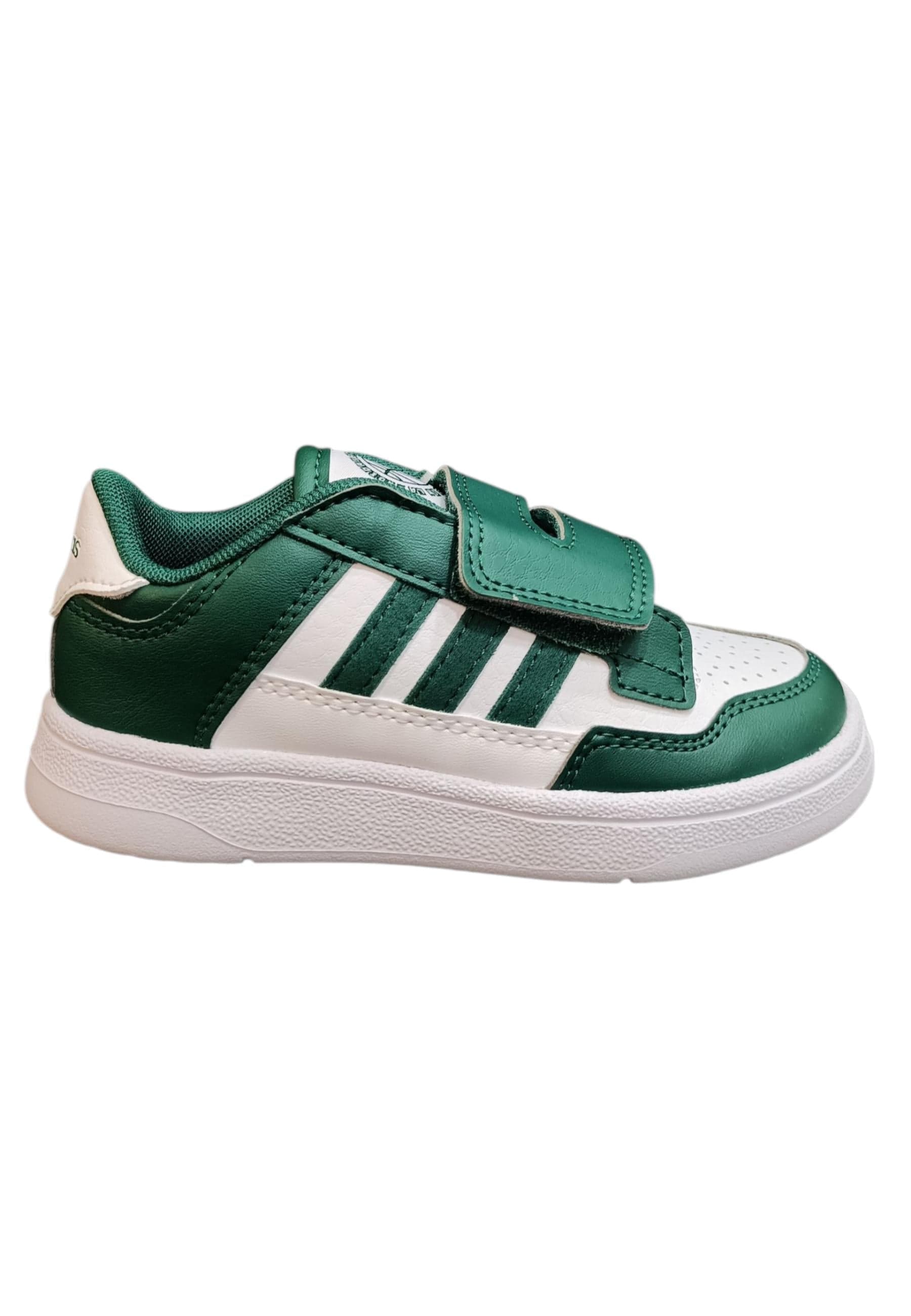 sarpe sneakers Bambini e ragazzi adidas rapid court bianco-verde velcro - 6