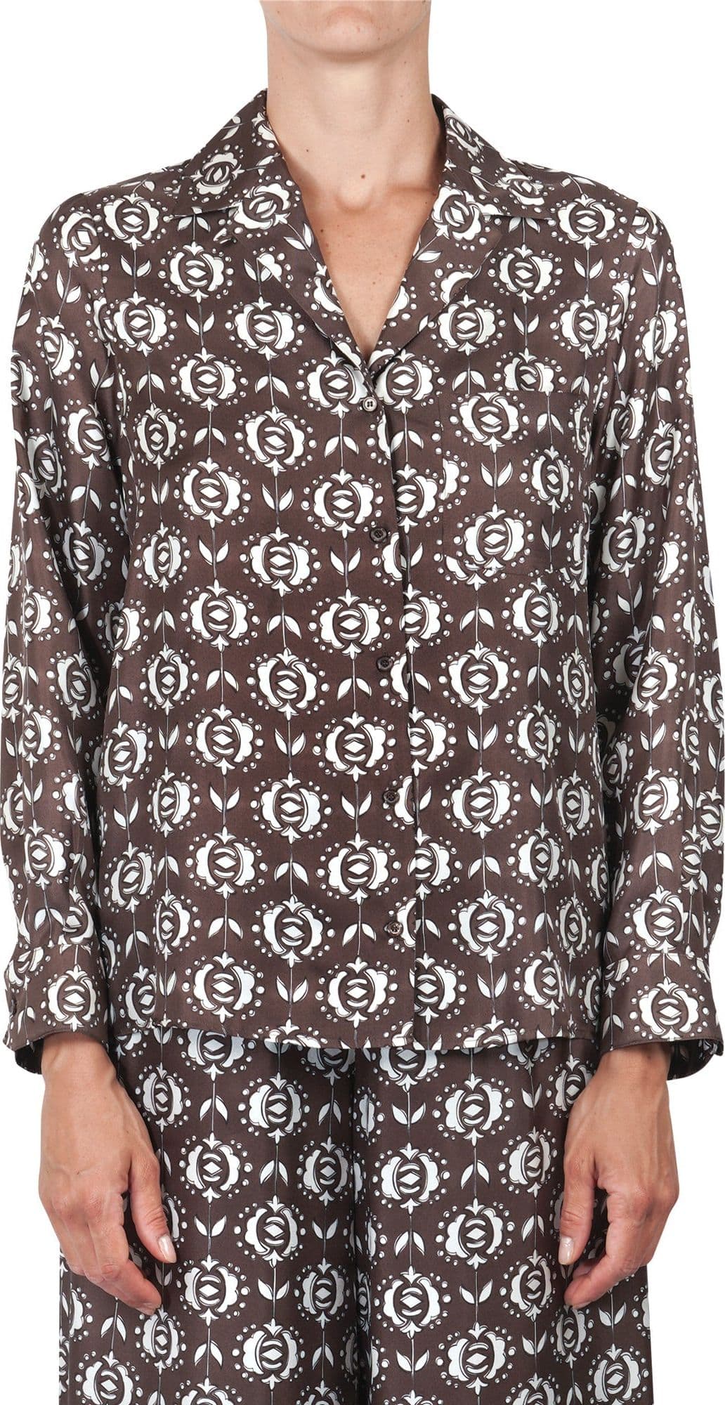 WEEKEND MAXMARA Weekend MaxMara - Camicia - 460886 - Marrone/Bianco da donna in Bluse e camicie Drestige - Casamassima, commercioVirtuoso.it